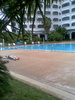 Relaxing at what seems like a ghost hotel - but with a huge and clean pool.