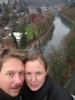 The view from one of Bern's towering bridges in Switzerland.