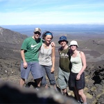 Lunch break after climbing devils staircase before we ascend Mount Ngauruhoe