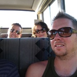 Happy as Larry on the bus ride to the starting point.