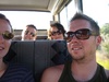 Happy as Larry on the bus ride to the starting point.