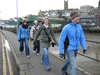 Battling the elements on a windy Cornwall day.