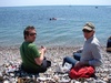 Chip Buttie and Cheese Sammy on Beer's pebbly beach