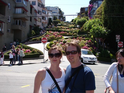 The flowery Lombard section of the street