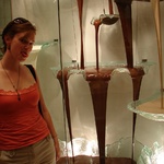 Chocolate fountains inside the Bellagio