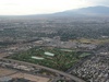 The green of a golf course, in the middle of nothing.