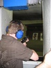 James fires his rifle at the upside down Spanish guy