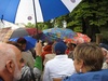 Luckily (?) we didn't need our own umbrella, as the lady two in front of us carried a beach umbrella! (The poor bald guy in front of us kept getting poked by it on his noggin).