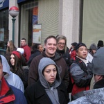 Andy and Nicky in the mob waiting for the parade to reach us.