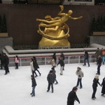 Ice skating outside the Rockefeller Center