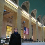 The flag hangs proud in Grand Central Station