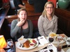 Burgers for lunch. Hom. In a fancy diner under the bridge.