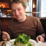 Tom tried his luck with a Waldorf Salad.