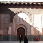 Courtyard with a pool in the middle