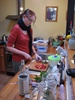 Lisa preparing the Pimms ingredients for the engagement party