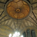 Wooden paneling on the ceiling 