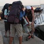 Our trolly load of supplies. For some reason the thin wharfs weren't designed to handle a trolly load of food and booze.