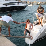 We were put with the big boats on our last night - it was very rocky!