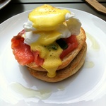 Tom's egg dream for his birthday at a local french cafe