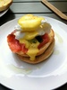 Tom's egg dream for his birthday at a local french cafe