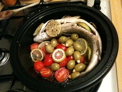 October: Seabass from London field market and tagine!