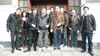 Delete Christmas: Posing for a photo outside the office