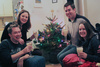 Enjoying a festive egg nog around our first English Christmas tree. Bring on the season to be jolly.