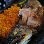 Lunch - oven baked trout. Yum.