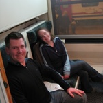 Resting up in their train cabin