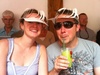 Gini & Tom with silly hat at the Globe, 2010