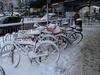 Snow day and bikes, Kilburn 2008