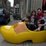 Rach, Suzie, Claire and Gini in a holland wooden shoe, 2010