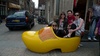 Rach, Suzie, Claire and Gini in a holland wooden shoe, 2010