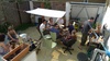 Leaving BBQ in our courtyard, 2010
