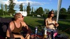 Enjoying the after dinner sun