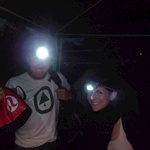 Anna and Perry don their headlamps with style