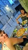 Pizza and salad for the ladies