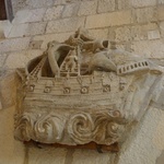 One of the carvings inside on of the three La Rochelle towers