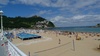 A swimming pool on a beach?