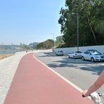 Biking into Porto for the day