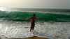 It was lots of fun playing chicken with the waves.
