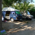 Valencia camping ground - surrounded by kiwis and Aussies in their homes