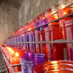 Funky candles on the way out of the monestary