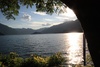 Sun sets over the lake