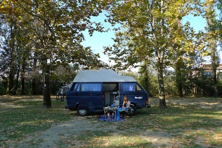 Pull off campsite in Modena, Italy