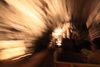 Train action in the caves, Slovenia