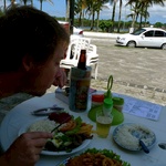 Interesting seafood menu dish for lunch in Paranagua