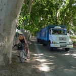 The main road also served massive trucks such as this one we had to duck out of the way to avoid