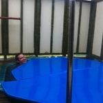 Graham takes a dip in the spa pool at the Mount