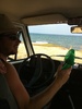 Cool dude with his new hat and his cool spray fan. Swim time! Yay for the warm water of the Med!
